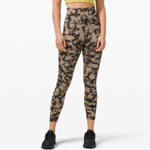 Lululemon Wunder Train High-Rise Tight 25" Dispersed Light Raw Linen Multi